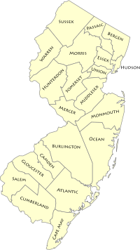 A clickable New Jersey county map