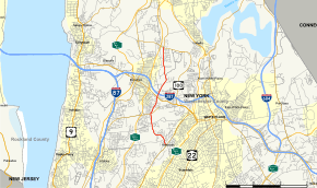 Map of New York State Route 100A