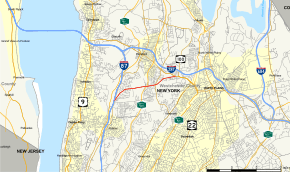 Map of New York State Route 100B