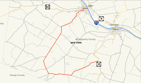 Map of New York State Route 163