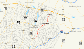 Map of New York State Route 166