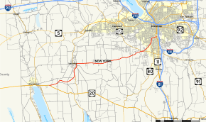 NY 175 follows a southwest–northeast alignment from US 20 southwest of Marcellus to US 11 in Syracuse.