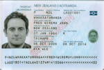 New Zealand Ordinary Passport Biodata page