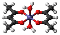 Ball-and-stick model of the nickel(II) acetylacetonate complex