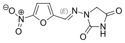 Structural formula of nitrofurantoin