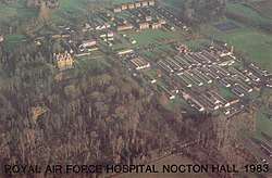 Aerial view of RAF Hospital Nocton Hall during 1983