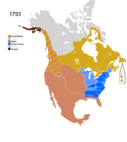 Map showing Non-Native Nations Claim_over NAFTA countries c. 1793