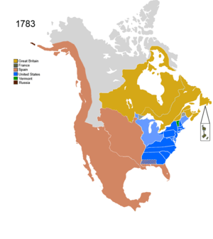 Map showing Non-Native Nations Claim_over NAFTA countries c. 1783