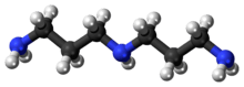 Ball-and-stick model of the norspermidine molecule