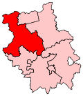A medium-to-large constituency, stretching from the centre of the county to the northwest.