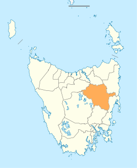 Map showing Northern Midlands LGA in Tasmania