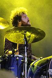 Jamie Morrison playing drums