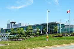 An airport terminal building