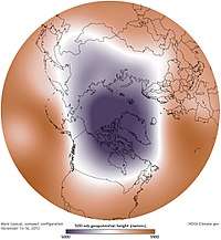 Map of a compact blob over the Arctic