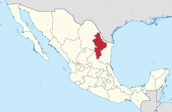 Map of Mexico with Nuevo León highlighted