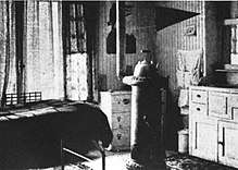 Black and white photo of a room
