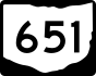 State Route 651 marker