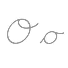 Writing cursive forms of O
