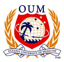 Oceania University of Medicine logo.