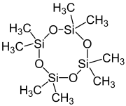 Skeletal formula of octamethylcyclotetrasiloxane