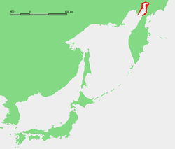 Map showing the location of the Penzhin Bay