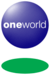 A blue orb with the word Oneworld in the middle and a green disc below