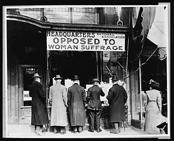Headquarters of the National Association Opposed to Woman Suffrage in New York City.