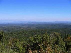 The view across Ouachita National Forest from atop the Standing Stairs Mountains.