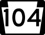 PA Route 104 marker