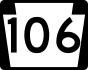 PA Route 106 marker