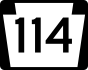 PA Route 114 marker