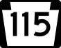 PA Route 115 marker