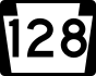 PA Route 128 marker