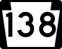 PA Route 138 marker