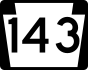 PA Route 143 marker
