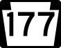 PA Route 177 marker