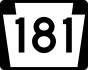 PA Route 181 marker