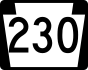 PA Route 230 marker