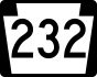 PA Route 232 marker