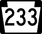PA Route 233 marker