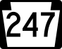 PA Route 247 marker