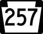 PA Route 257 marker