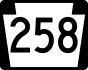 PA Route 258 marker