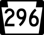 PA Route 296 marker