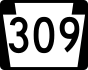 PA Route 309 marker