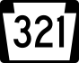 PA Route 321 marker