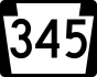PA Route 345 marker