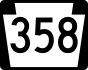 PA Route 358 marker