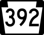 PA Route 392 marker