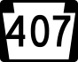 PA Route 407 marker
